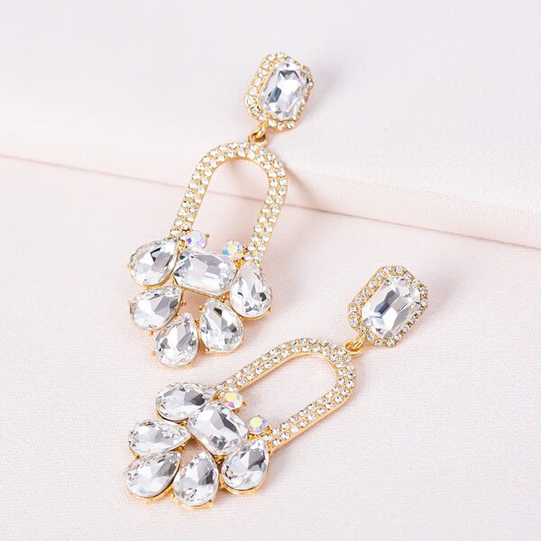 

Rhinestone Decor Earrings, Multicolor
