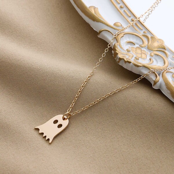 

Ghost Pendant Necklace, Gold
