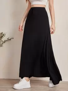 Mulvari Tie Waist Maxi Skirt - Black - View 3