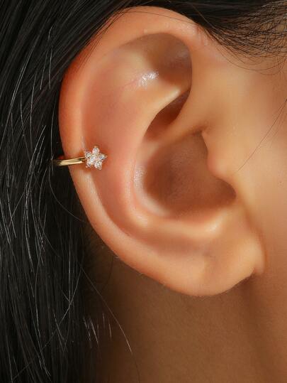 1pc Rhinestone Star Decor Ear Cuff