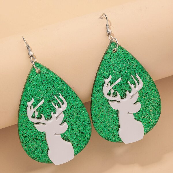 

Christmas Reindeer Decor Drop Earrings, Multicolor