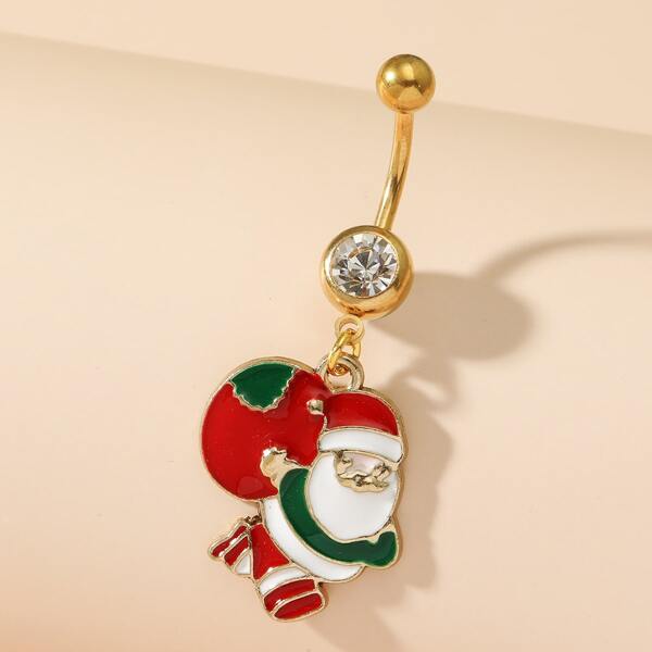 

Christmas Santa Claus Charm Navel Belly Ring, Multicolor
