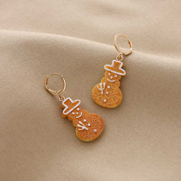 

Christmas Snowman Decor Hoop Earrings, Multicolor