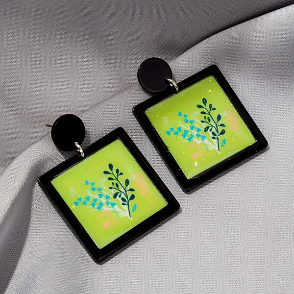 

Plant Decor Drop Earrings, Multicolor