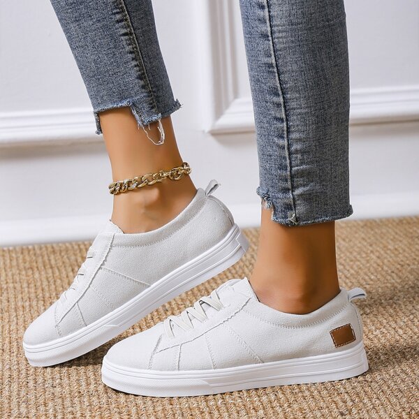 

Minimalist Lace Up Front Casual Shoes, Grey