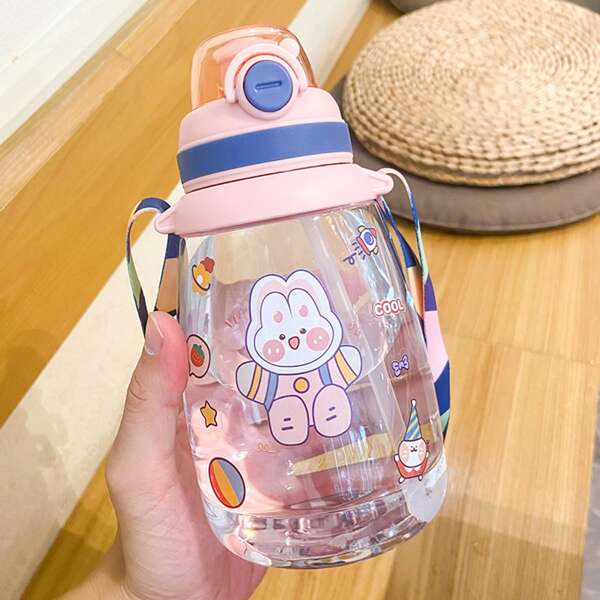 

Cartoon Graphic Water Bottle, Pink