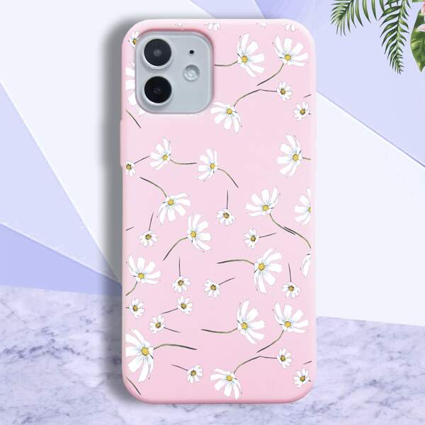 

Daisy Painted Phone Case, Baby pink