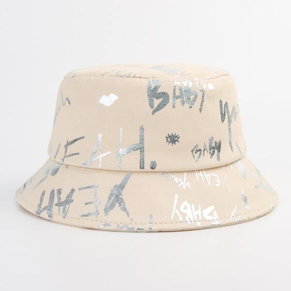 

Kids Letter Graphic Bucket Hat, Beige