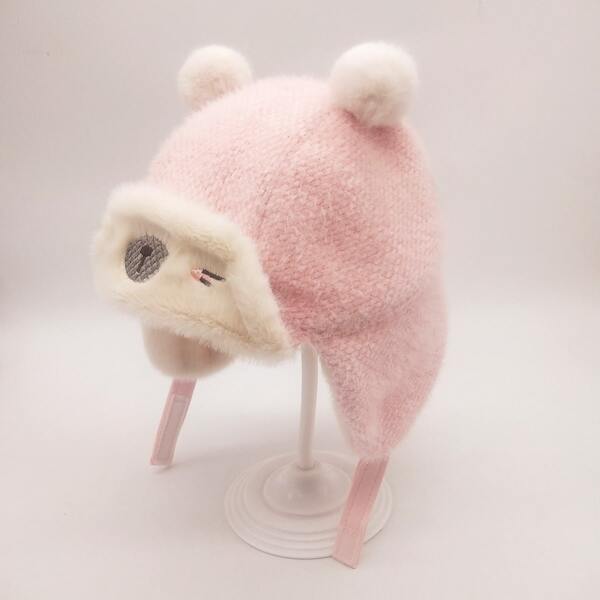 

Toddler Girls Pom Pom Decor Hat, Pink