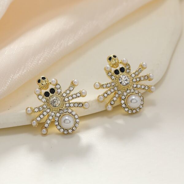 

Rhinestone Decor Spider Earrings, Multicolor