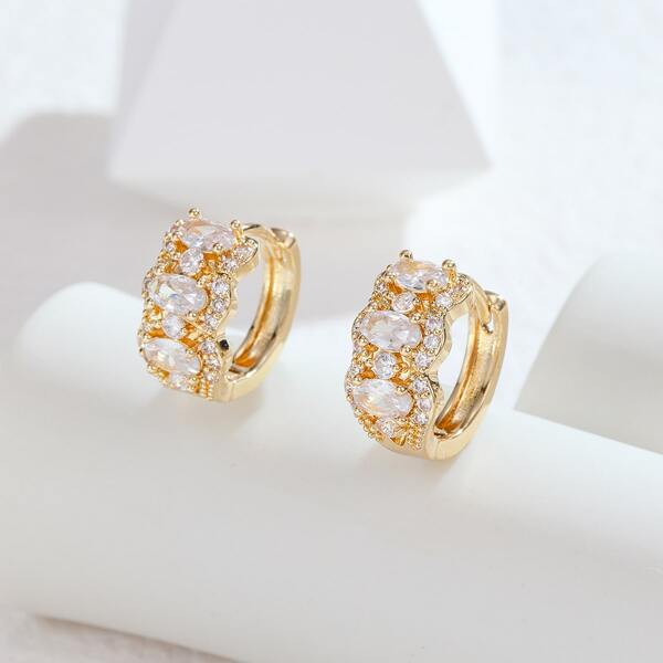 

16K Gold Plated Zircon Decor Earrings
