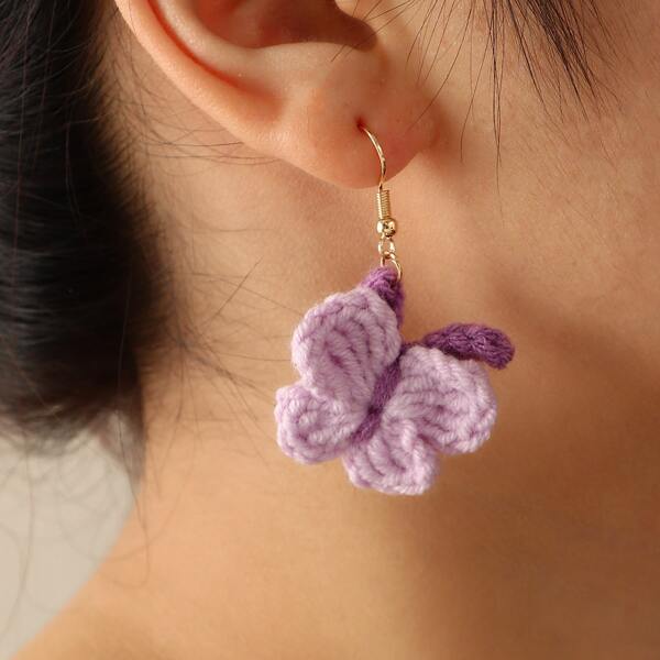 

Knit Butterfly Drop Earrings, Multicolor