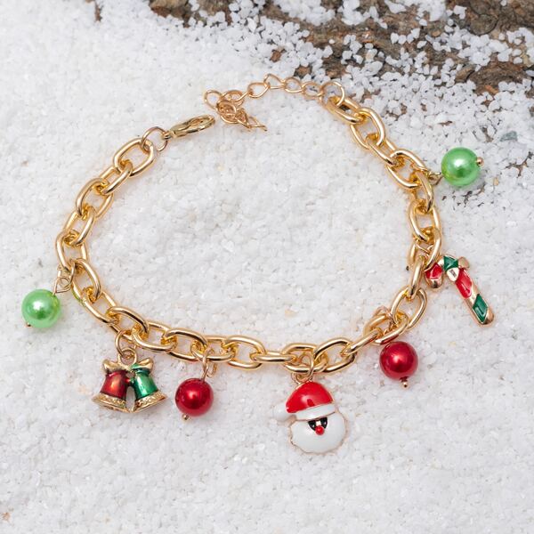 

Christmas Bead Charm Bracelet, Multicolor