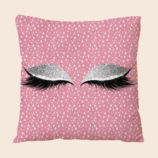 

Eyelash Pattern Cushion Cover Without Filler, Multicolor