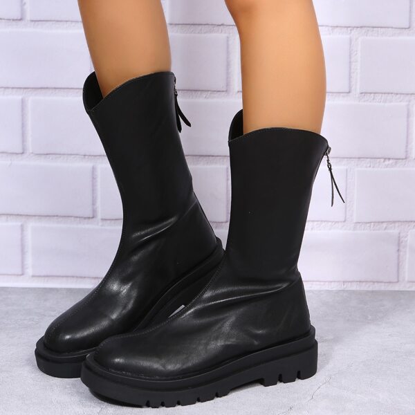 

Minimalist Back Zipper Classic Boots, Black