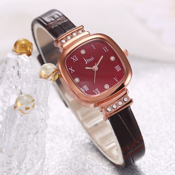 

Rhinestone Decor Quartz Watch
