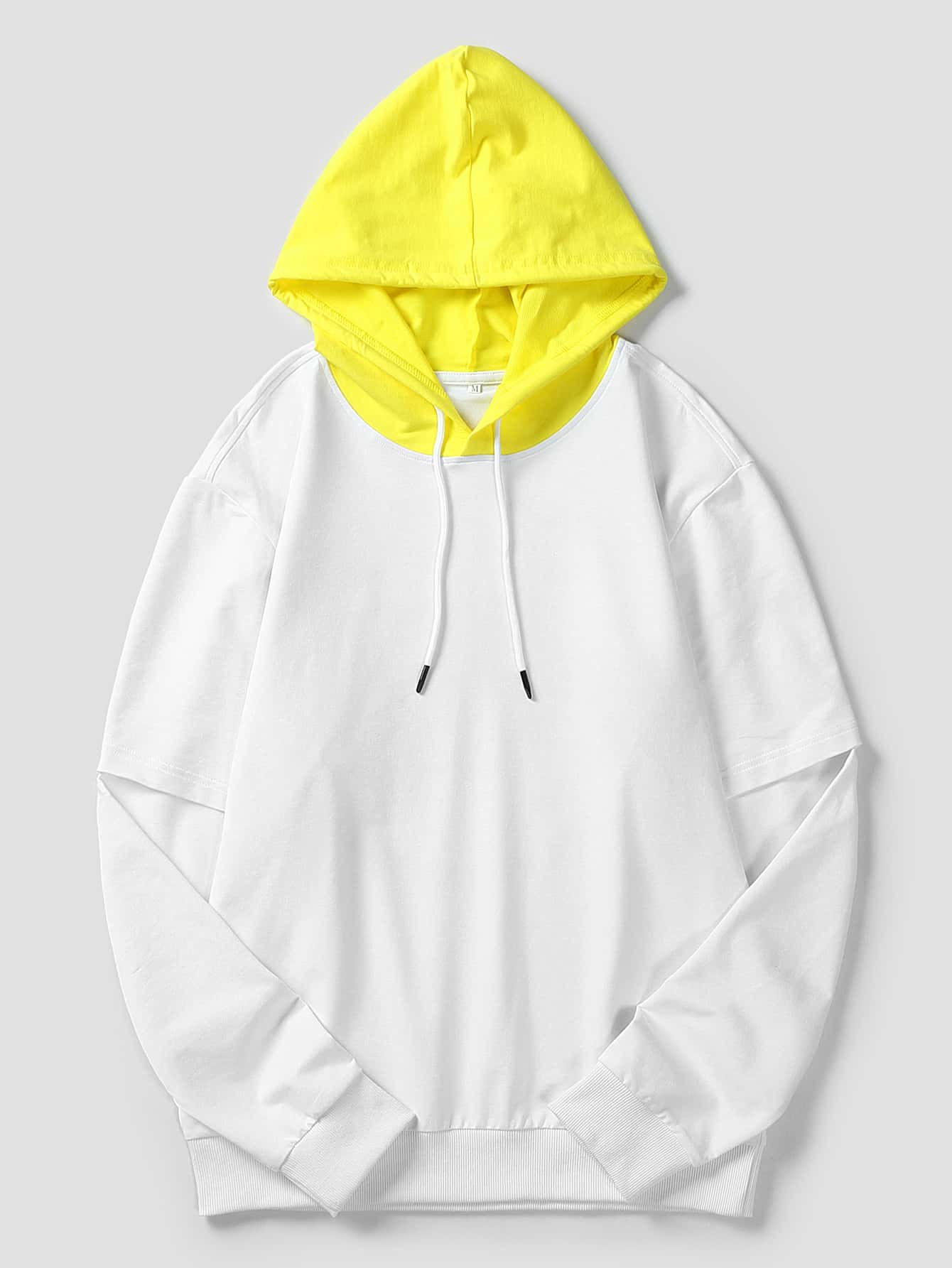 Men Colorblock Eye And Slogan Graphic Hoodie - Multicolor - View 2