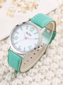 Girls' Cartoon Leather Watch - Yellow - View 1