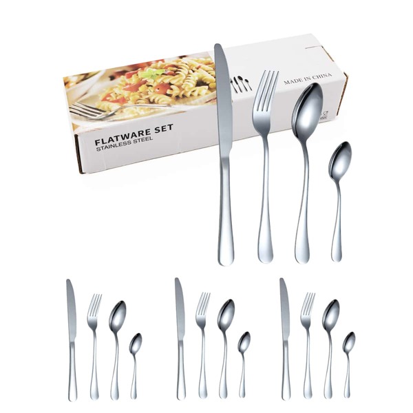 

16pcs Stainless Steel Cutlery Set, Silver