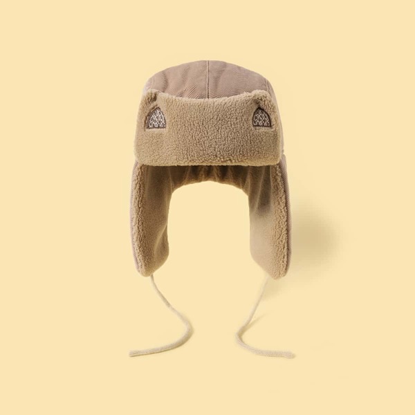 

Toddler Kids Embroidered Detail Fuzzy Hat, Khaki