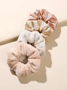 4pcs Toddler Girls Solid Scrunchie - Multicolor - View 1