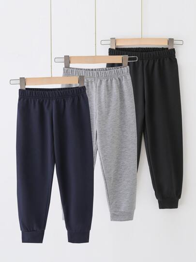SHEIN Young Boy 3pcs Elastic Waist Sweatpants Chic Outfits For Autumn/Winter