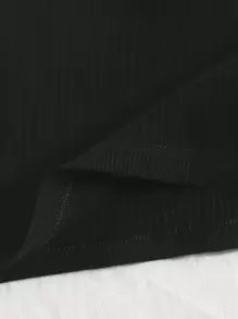 Plain Rib Bralet - Black - View 4