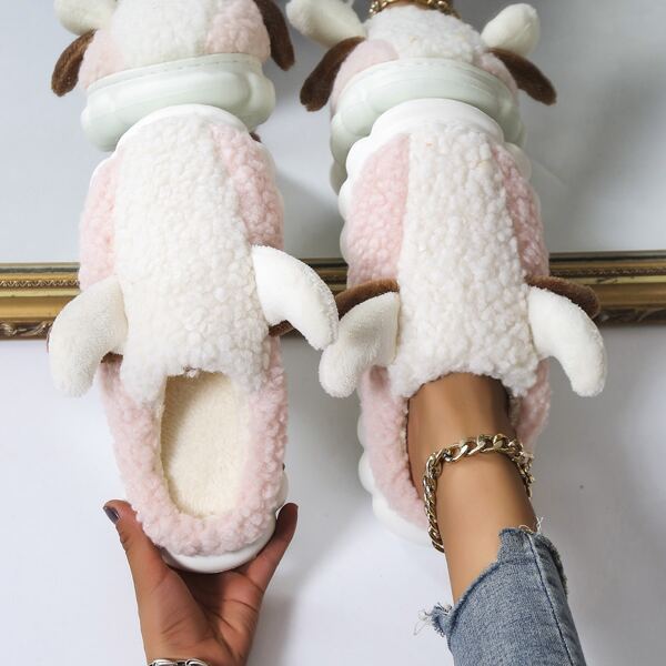 

Two Tone Novelty Slippers, Baby pink