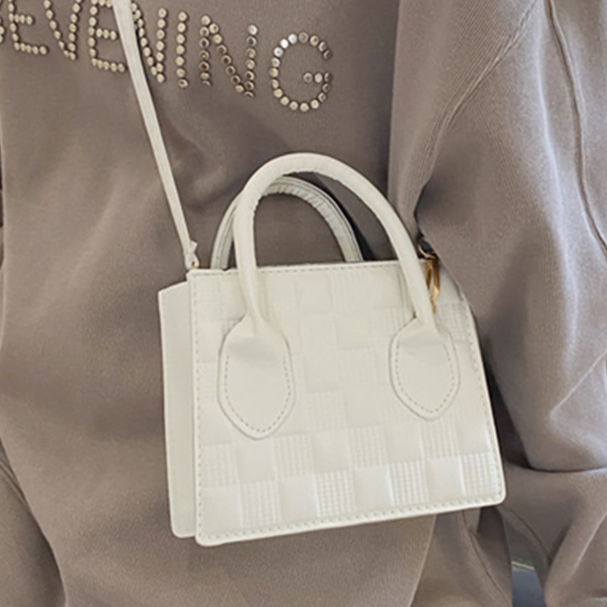 

Minimalist Satchel Bag, White