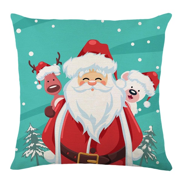 

Christmas Santa Claus Waterproof Outdoor Cushion Cover Without Filler, Multicolor