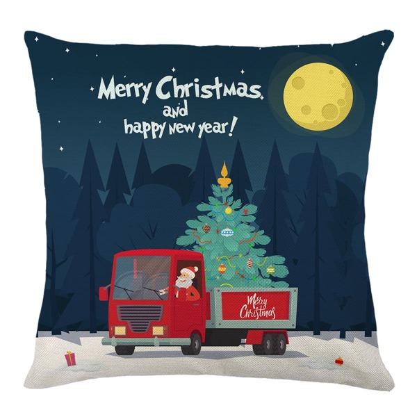 

Christmas Tree Print Outdoor Waterproof Cushion Cover Without Filler, Multicolor
