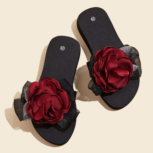 

Girls Floral Decor Slides, Burgundy