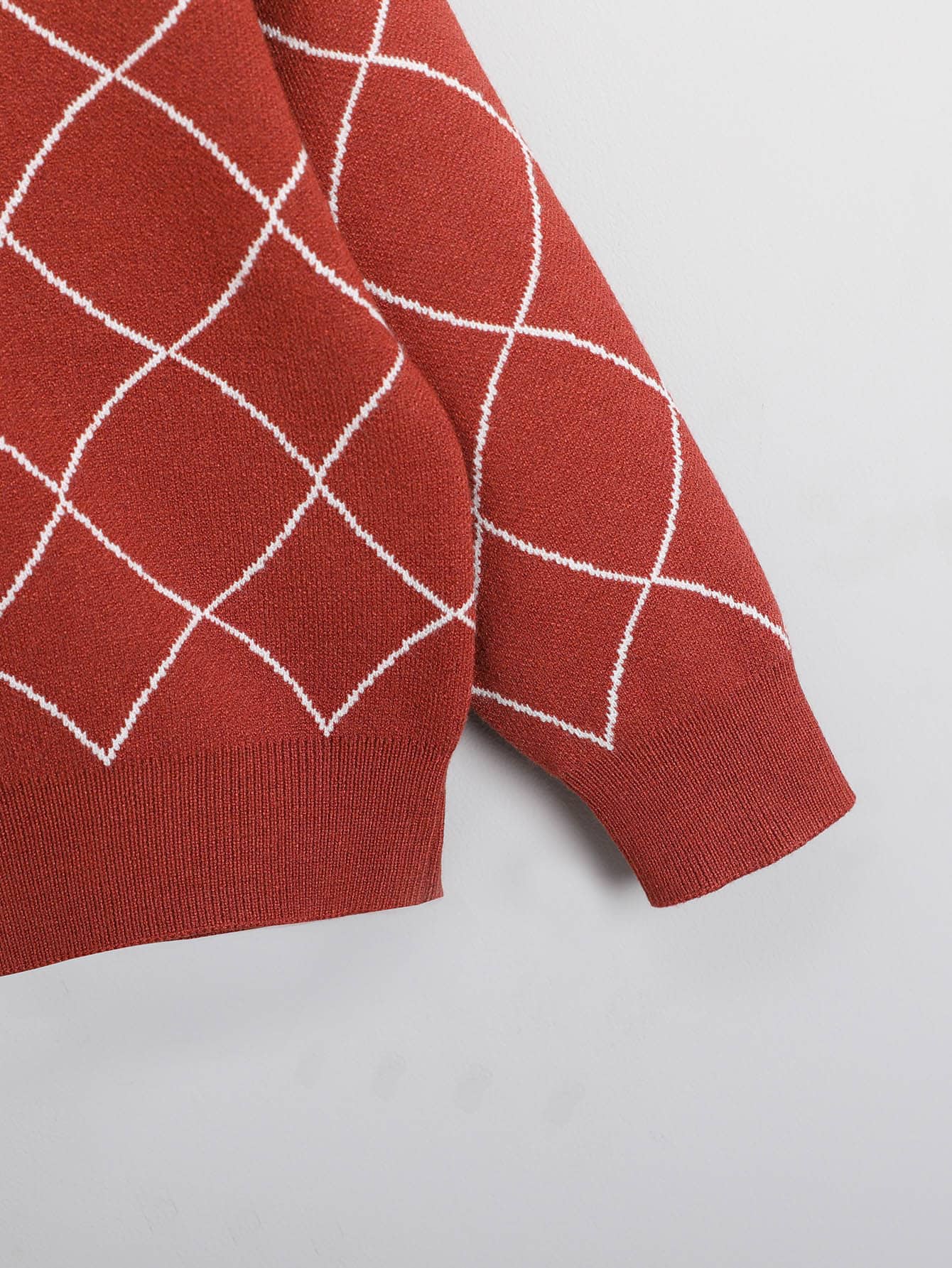 Young Boy Allover Pattern Drop Shoulder Sweater