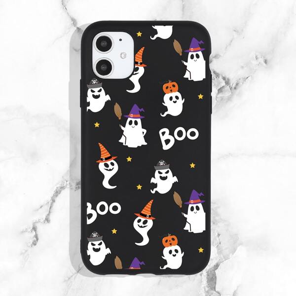 

Halloween Cartoon Graphic Phone Case, Multicolor