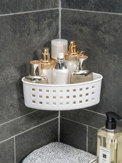 1pc Plain Triangle Storage Rack Bathroom