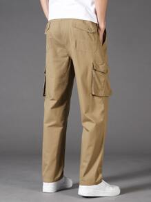 Manfinity Men Flap Pocket Cargo Trousers - Khaki - View 2