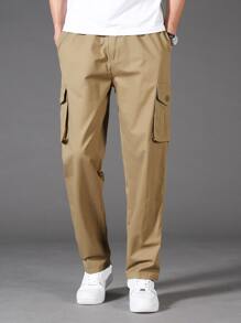 Manfinity Men Flap Pocket Cargo Trousers - Khaki - View 3