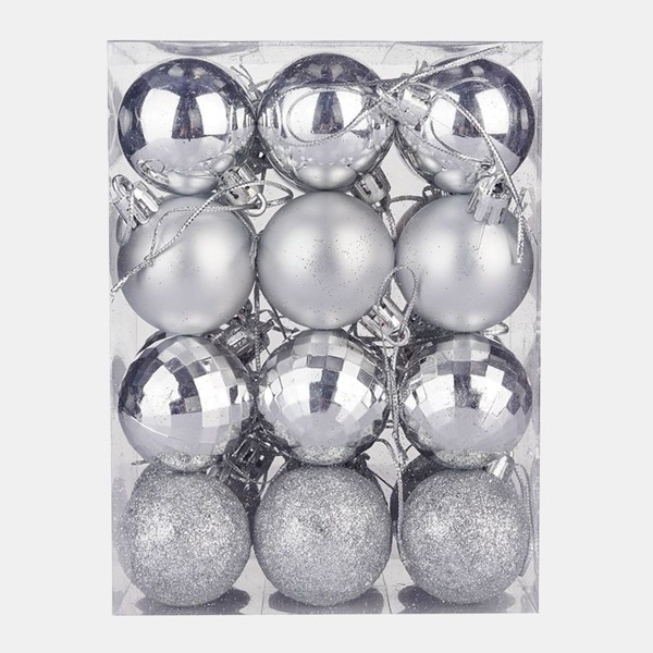 

24pcs Christmas Tree Decorative Ball, Silver