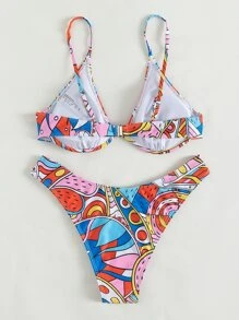Bikini Con Aros Y Estampado Integral - Multicolor - Ver 3