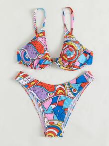 Bikini Con Aros Y Estampado Integral - Multicolor - Ver 5
