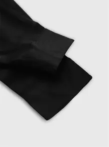 Manfinity Mode Áo sơ mi Nam Nút phía trước màu trơn Công việc - màu đen - Xem 3