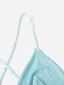 2 paquetes Sujetador triangular de talla grande con cinta con letras - Multicolor - Ver 5