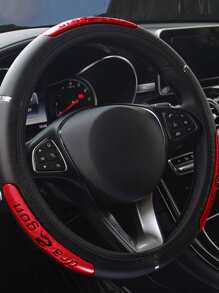 MEIKAXIU 1 chiếc Bọc vô lăng xe hơi bằng kim loại đàn hồi phong cách rồng bằng da xốp, phù hợp cho mọi mùa - Đỏ - Xem 2