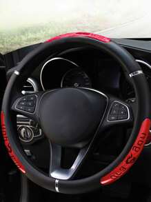 MEIKAXIU 1 chiếc Bọc vô lăng xe hơi bằng kim loại đàn hồi phong cách rồng bằng da xốp, phù hợp cho mọi mùa - Đỏ - Xem 3