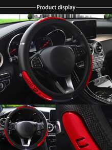 MEIKAXIU 1 chiếc Bọc vô lăng xe hơi bằng kim loại đàn hồi phong cách rồng bằng da xốp, phù hợp cho mọi mùa - Đỏ - Xem 5