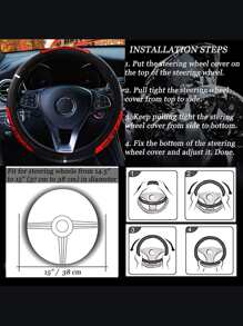 MEIKAXIU 1 chiếc Bọc vô lăng xe hơi bằng kim loại đàn hồi phong cách rồng bằng da xốp, phù hợp cho mọi mùa - Đỏ - Xem 6