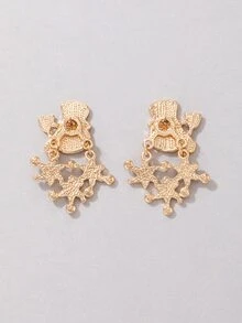 Christmas Snowman Drop Earrings - Multicolor - View 4