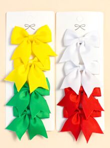小女童8入組蝴蝶結裝飾髮夾