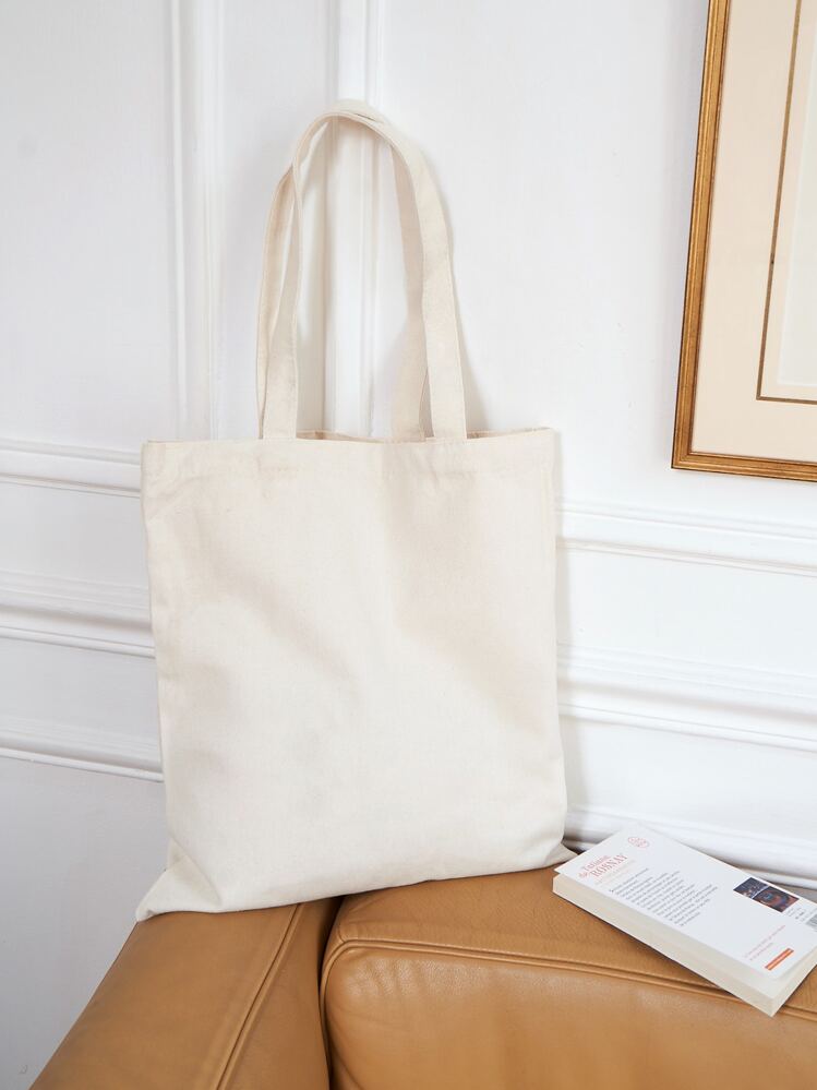 Figure Graphic Shopper Bag School Bag,Large Capacity,Classic Casual,Foldable,Portable, Suitable For Teen Girls Women College Students, Perfect For Back To School,Shopping,Middle School, High School,College, Tote Bag Large, Best Fall Inspo Ideas - Beige - View 2