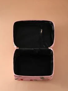 Cherry Print Square Makeup Bag , Travel Essentials - Multicolor - View 2